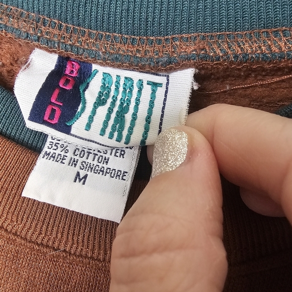 Vtg Bolo Spirit Sweatshirt Womens Medium Brown Pullover Fall Autumn Cozy Warm - Picture 6 of 9